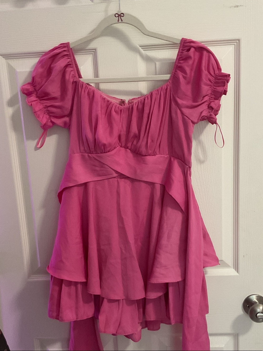 American Threads Bright Pink Tiered Girls' Formal Dress
